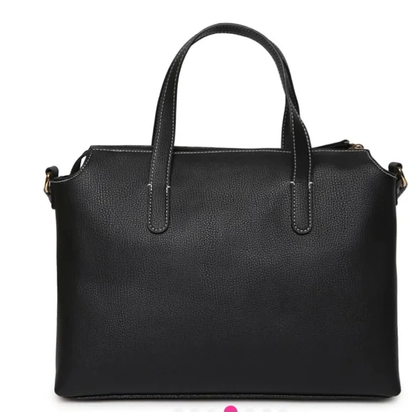 NEW Tommy Hilfiger Women's Gina II Convertible Top Zip Satchel Peb - Bag - Black - Picture 9 of 10